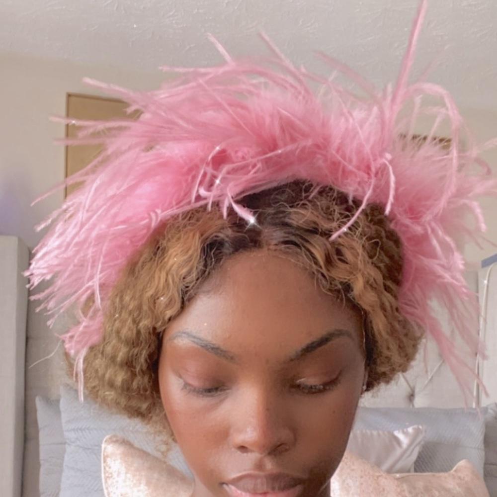 Bubble Gum Pink boa headband